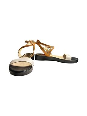 MICHAEL Michael Kors Kaylee Leather Flat Sandals Size 8